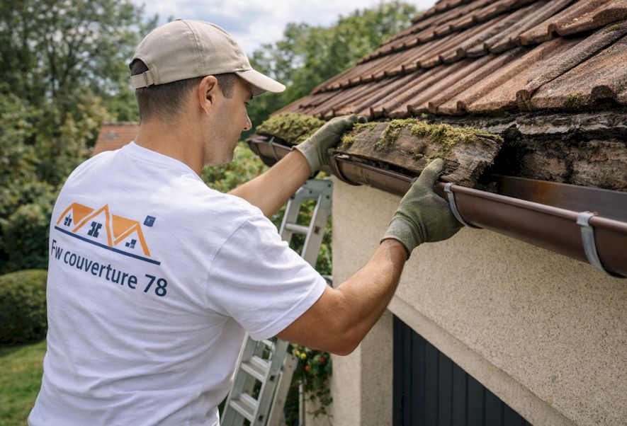 Remplacement de gouttières et reprise de pente - Yvelines 78